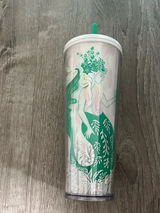 Starbucks Iridescent Mermaid Tumbler cup Green Siren Design - Picture 1 of 4